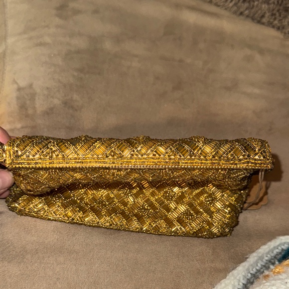 Vintage Walborg Gold Hand Beaded Evening Bag Clutch